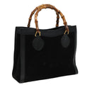 GUCCI Bamboo Hand Bag Suede Leather Black 002 1186 0260 81329