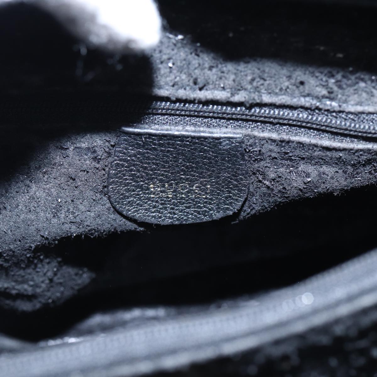 GUCCI Bamboo Hand Bag Suede Leather Black 002 1186 0260 81329