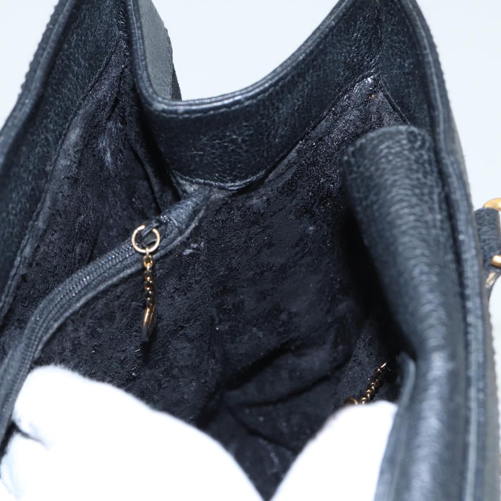 GUCCI Bamboo Hand Bag Suede Leather Black 002 1186 0260 81329