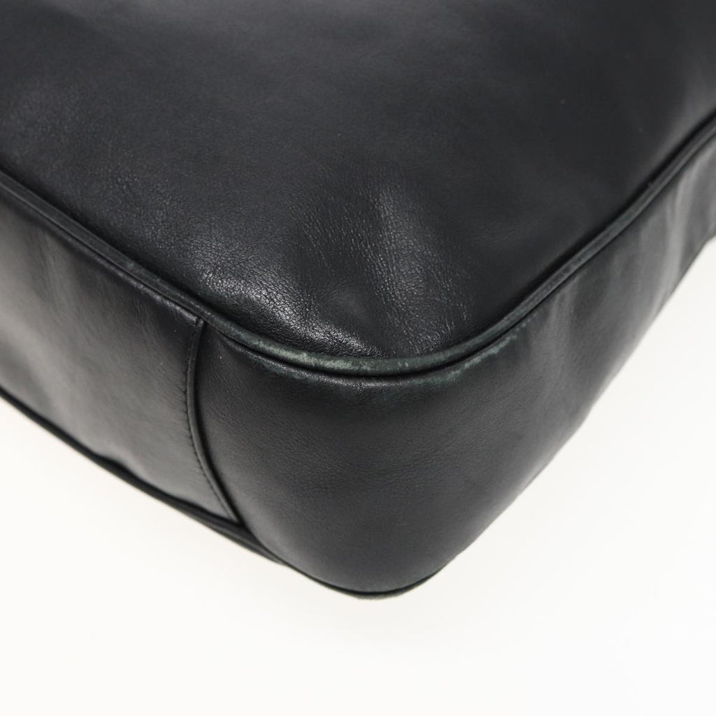 GUCCI Bamboo Hand Bag Leather 2way Black 001 1577 81330