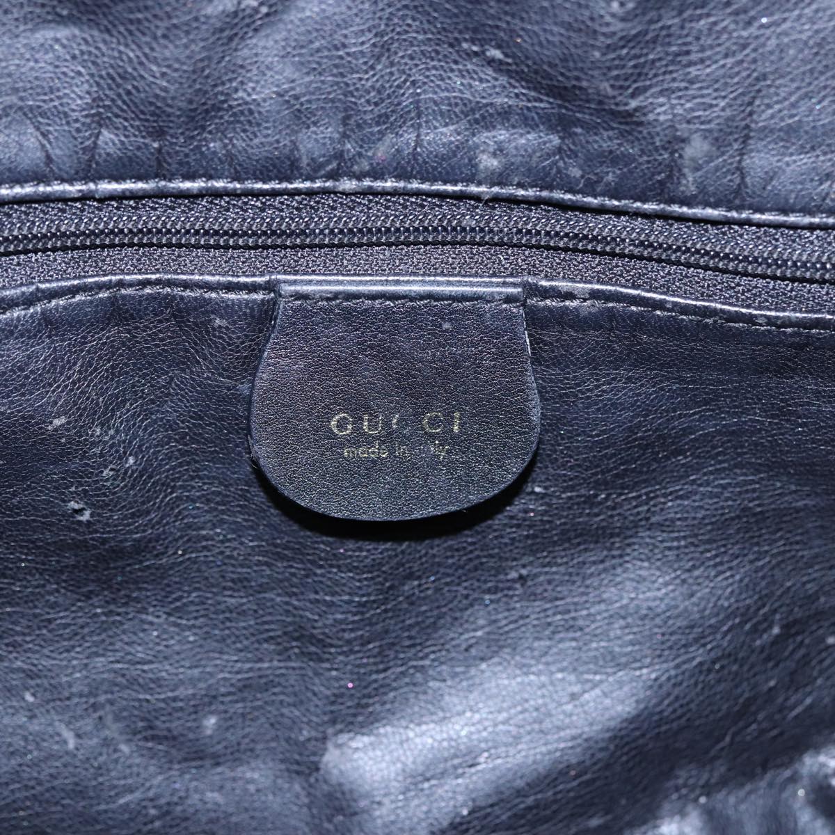 GUCCI Bamboo Hand Bag Leather 2way Black 001 1577 81330