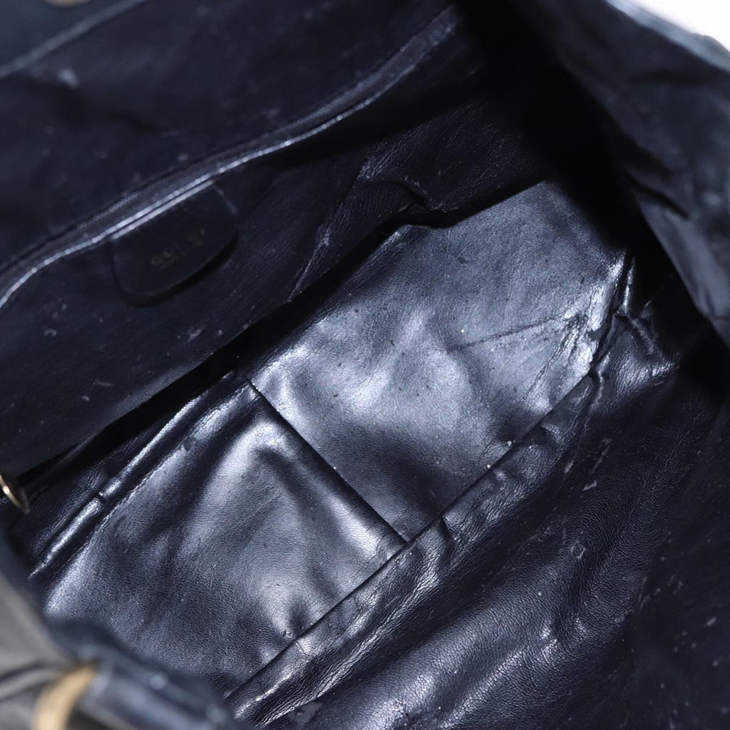 GUCCI Bamboo Hand Bag Leather 2way Black 001 1577 81330