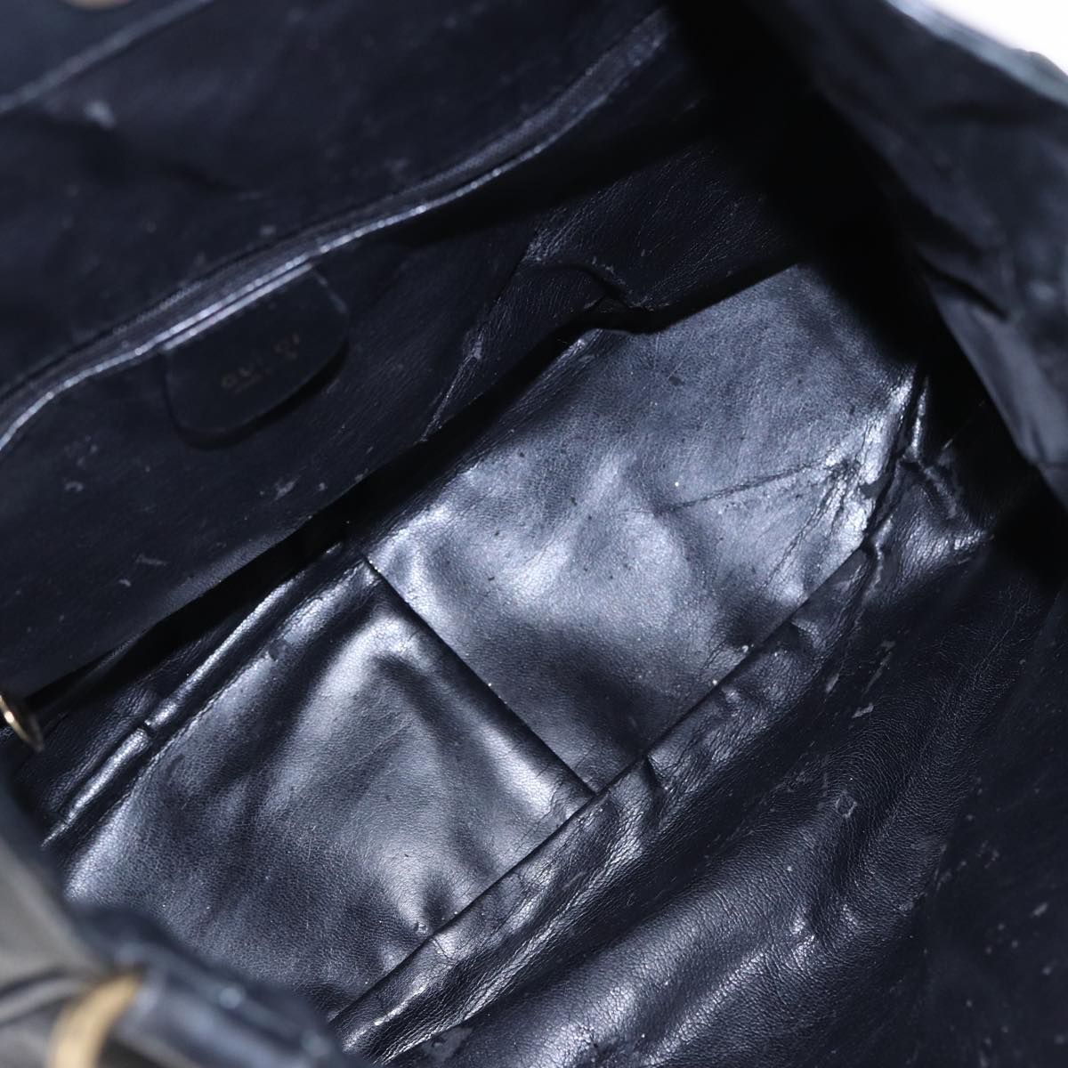 GUCCI Bamboo Hand Bag Leather 2way Black 001 1577 81330