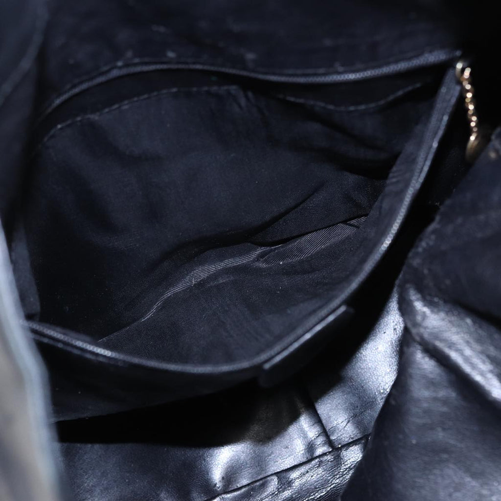GUCCI Bamboo Hand Bag Leather 2way Black 001 1577 81330