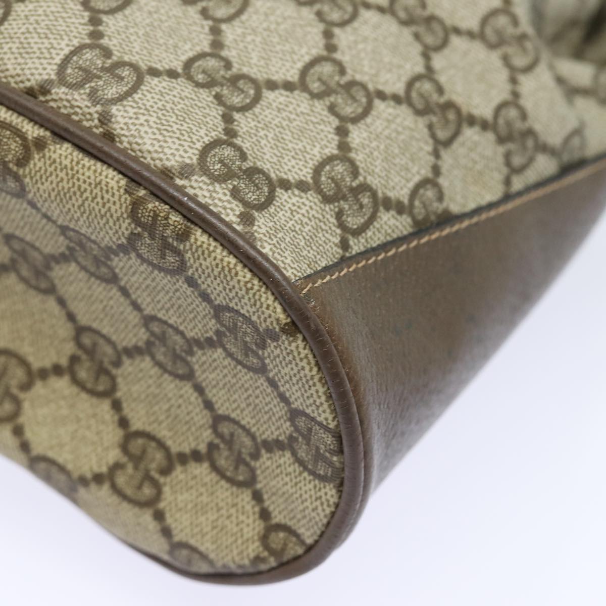 GUCCI GG Supreme Web Sherry Line Shoulder Bag PVC Beige 41 02 034 81369