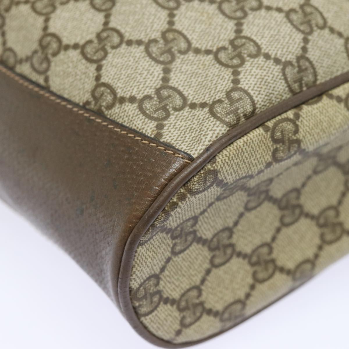 GUCCI GG Supreme Web Sherry Line Shoulder Bag PVC Beige 41 02 034 81369