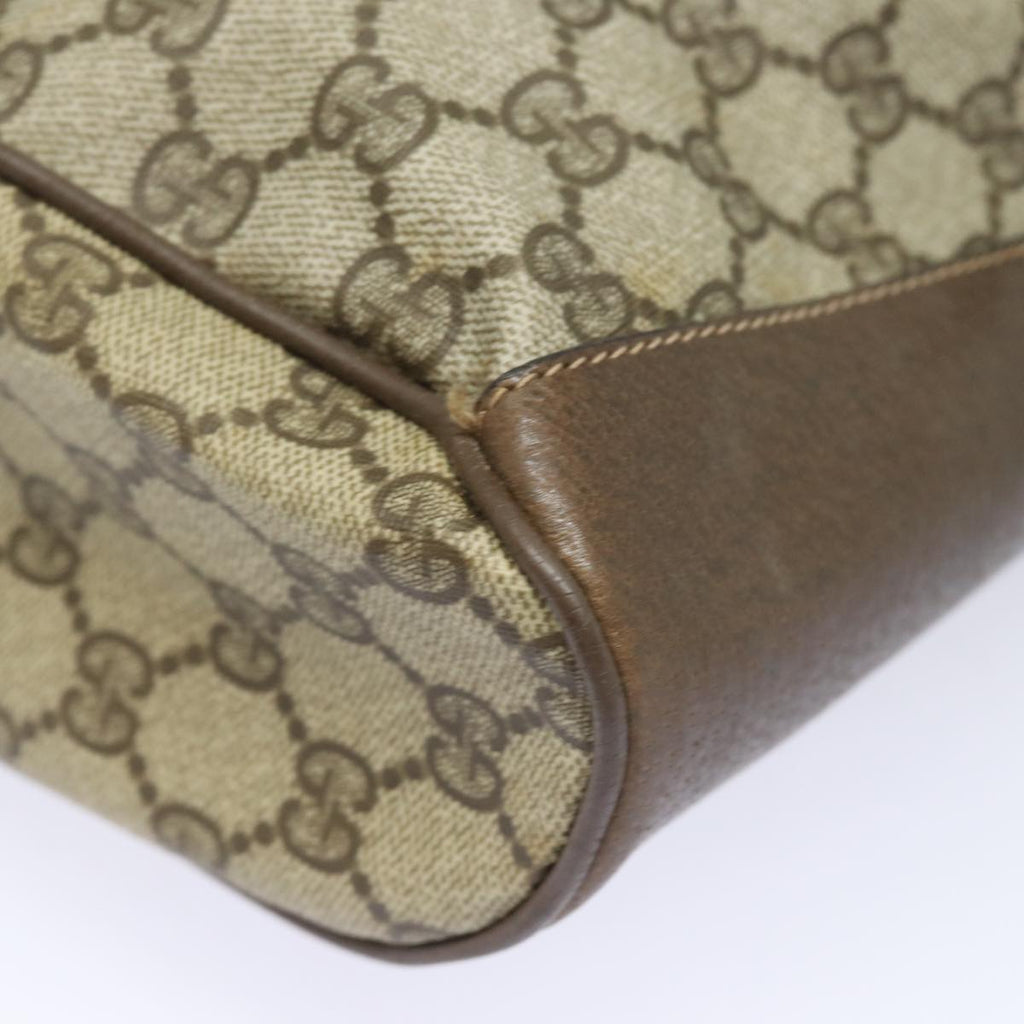 GUCCI GG Supreme Web Sherry Line Shoulder Bag PVC Beige 41 02 034 81369