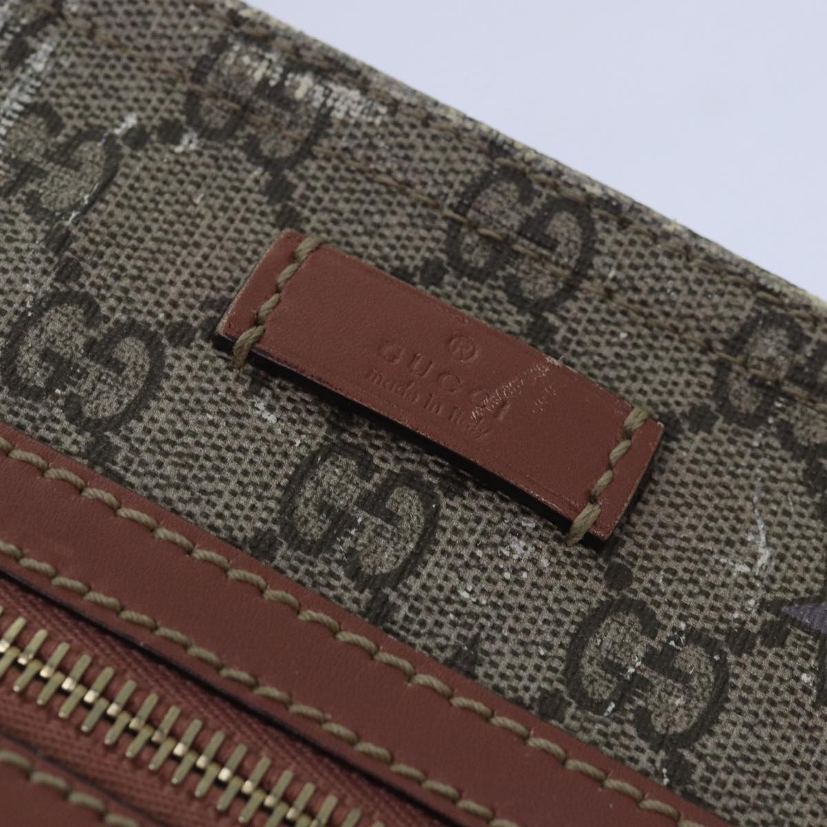 GUCCI GG Supreme Shoulder Bag PVC Leather Beige 295257 81454
