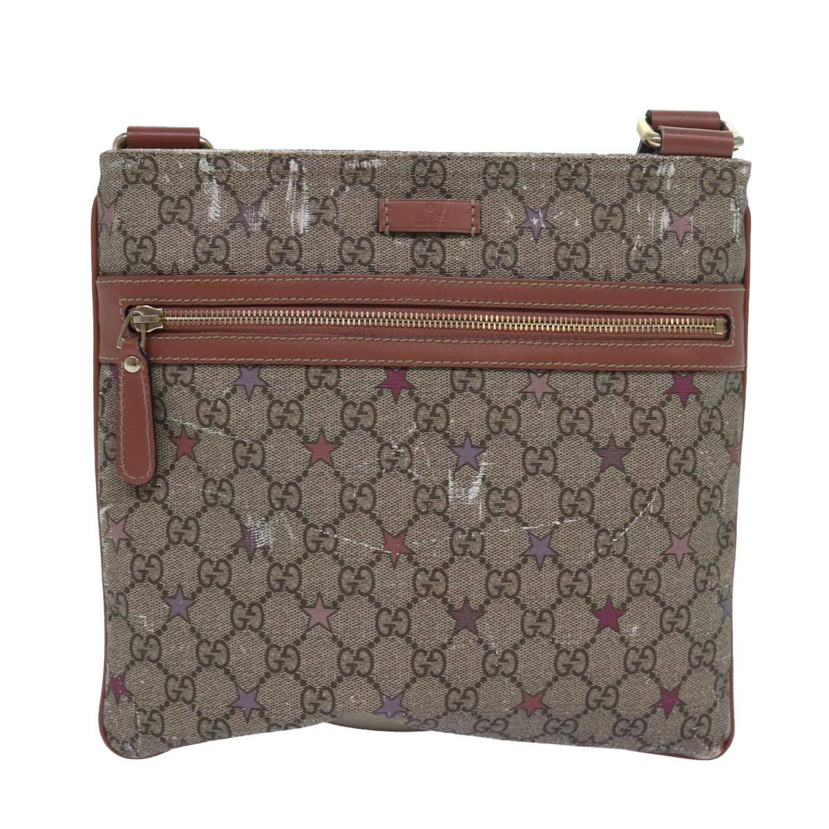 GUCCI GG Supreme Shoulder Bag PVC Leather Beige 295257 81454