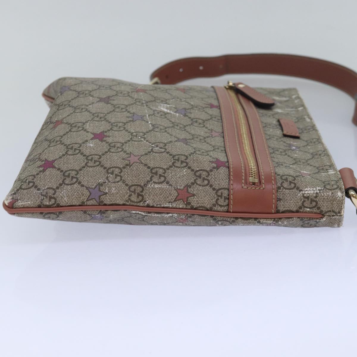GUCCI GG Supreme Shoulder Bag PVC Leather Beige 295257 81454