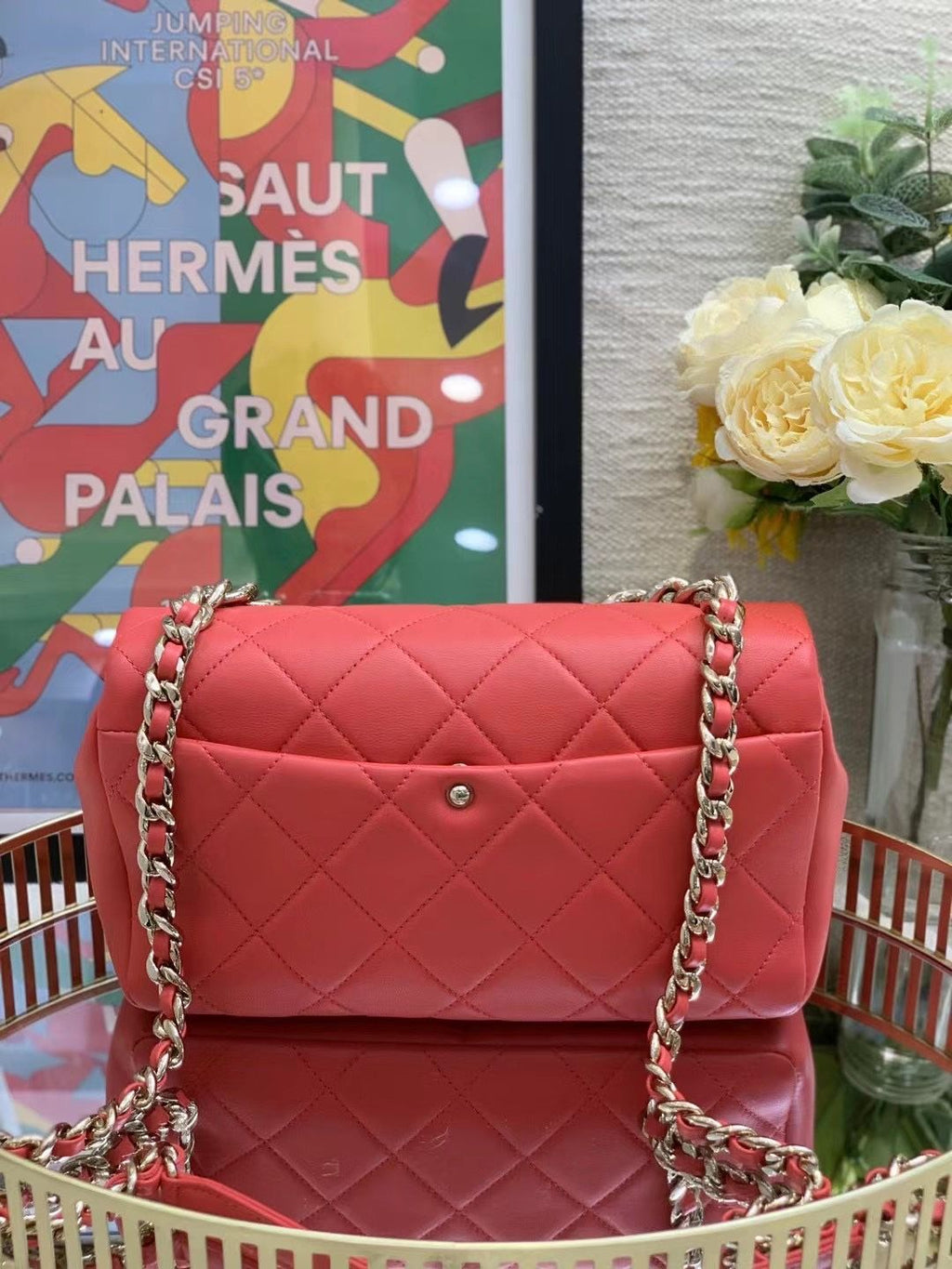 Preloved Chanel Flap Bag Red 23*14CM 8408