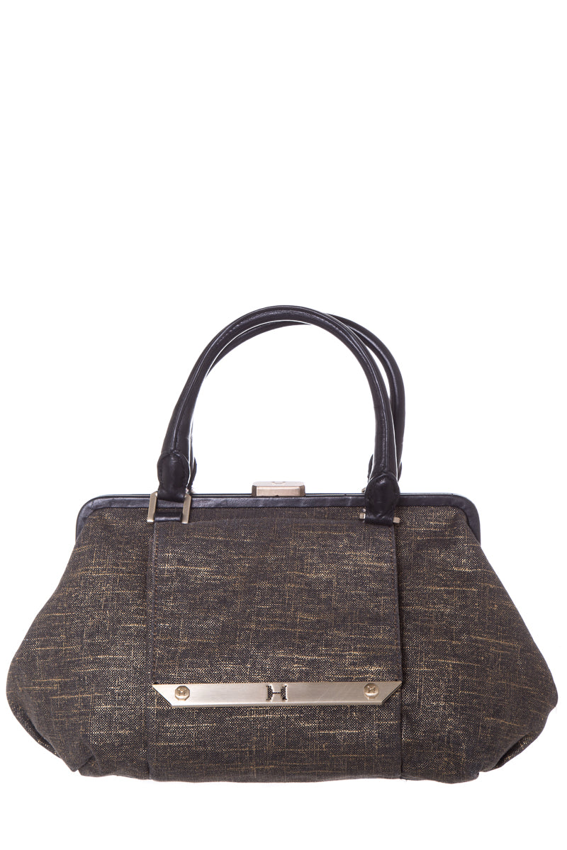 Halston Black & Gold Handbag NWT