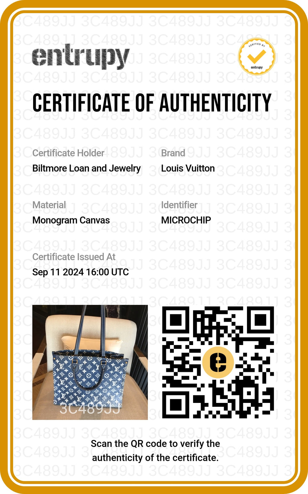 Louis Vuitton Monogram Jacquard Bleu Denim Onthego MM Tote