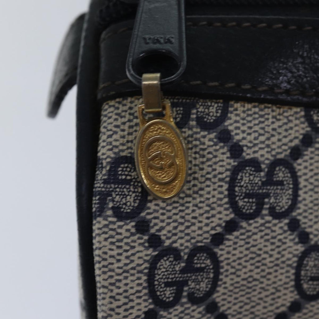 GUCCI GG Supreme Sherry Line Boston Bag PVC Leather Navy Red 81616
