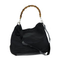 GUCCI Bamboo Shoulder Bag Nylon Black 001 1998 1577 81620