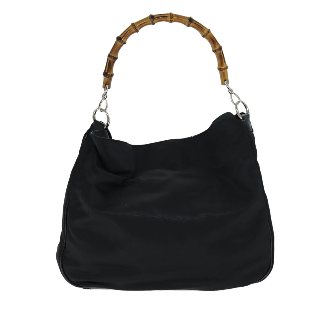 GUCCI Bamboo Shoulder Bag Nylon Black 001 1998 1577 81620
