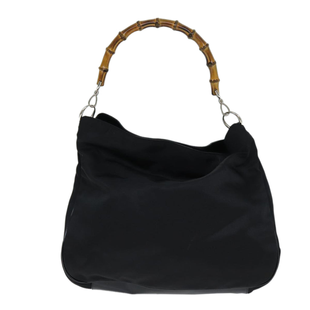 GUCCI Bamboo Shoulder Bag Nylon Black 001 1998 1577 81620