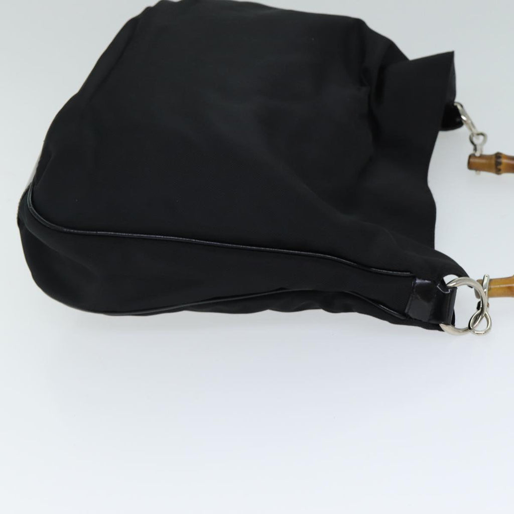 GUCCI Bamboo Shoulder Bag Nylon Black 001 1998 1577 81620