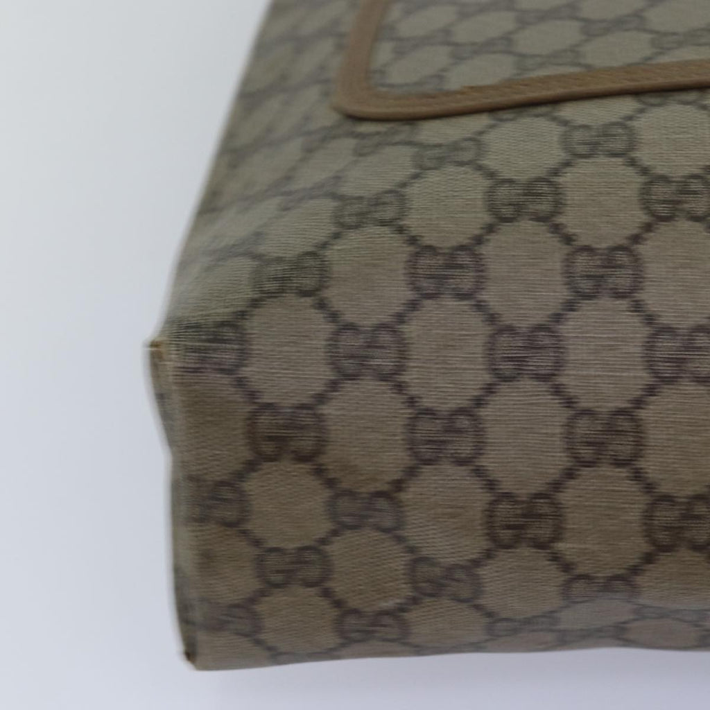 GUCCI GG Supreme Web Sherry Line Tote Bag PVC Leather Beige 39 02 003 81626