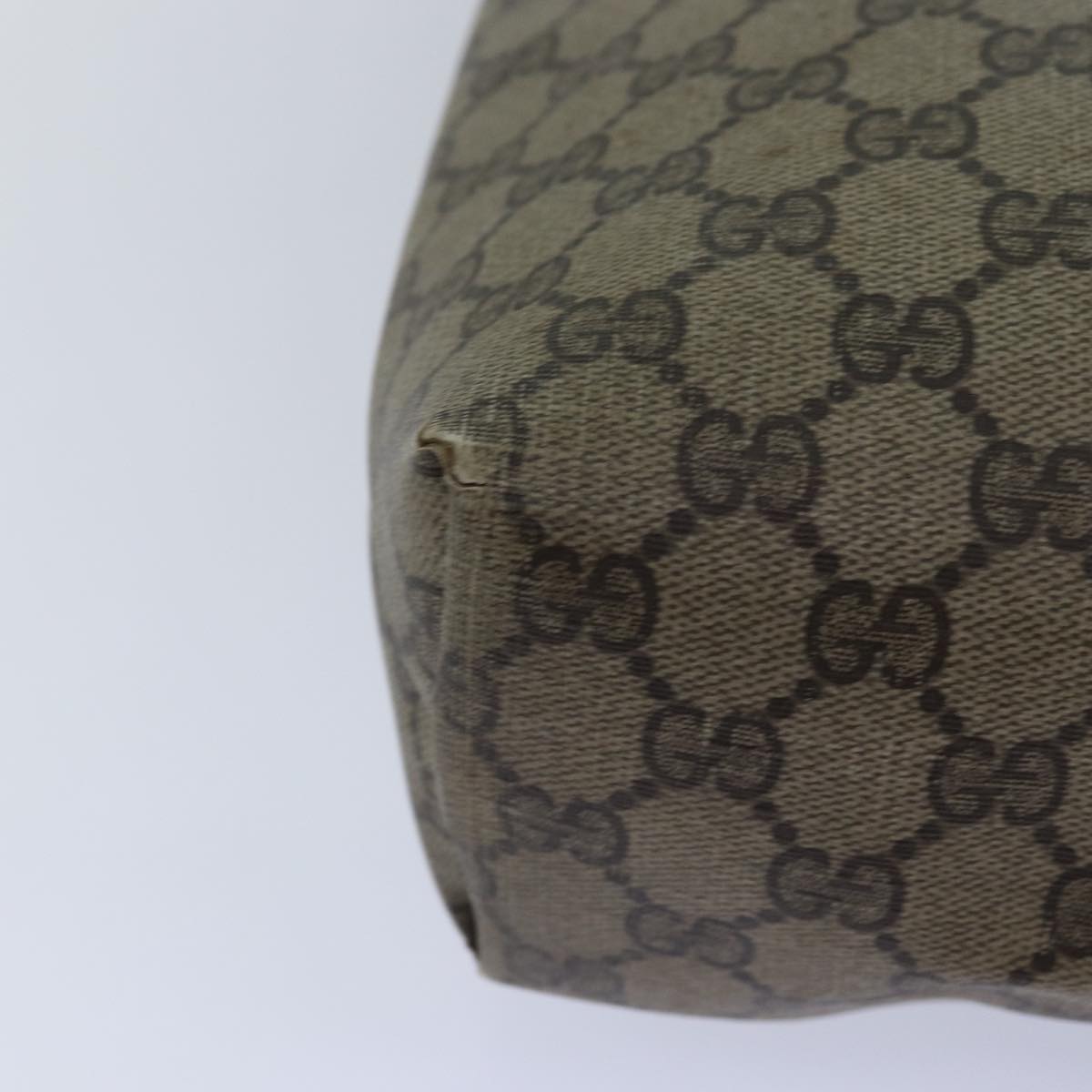 GUCCI GG Supreme Web Sherry Line Tote Bag PVC Leather Beige 39 02 003 81626