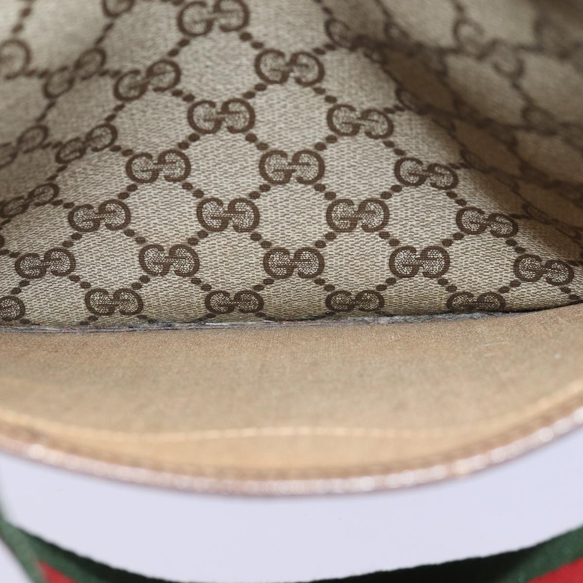 GUCCI GG Supreme Web Sherry Line Tote Bag PVC Leather Beige 39 02 003 81626