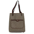 GUCCI GG Supreme Web Sherry Line Tote Bag PVC Leather Beige 39 02 003 81627