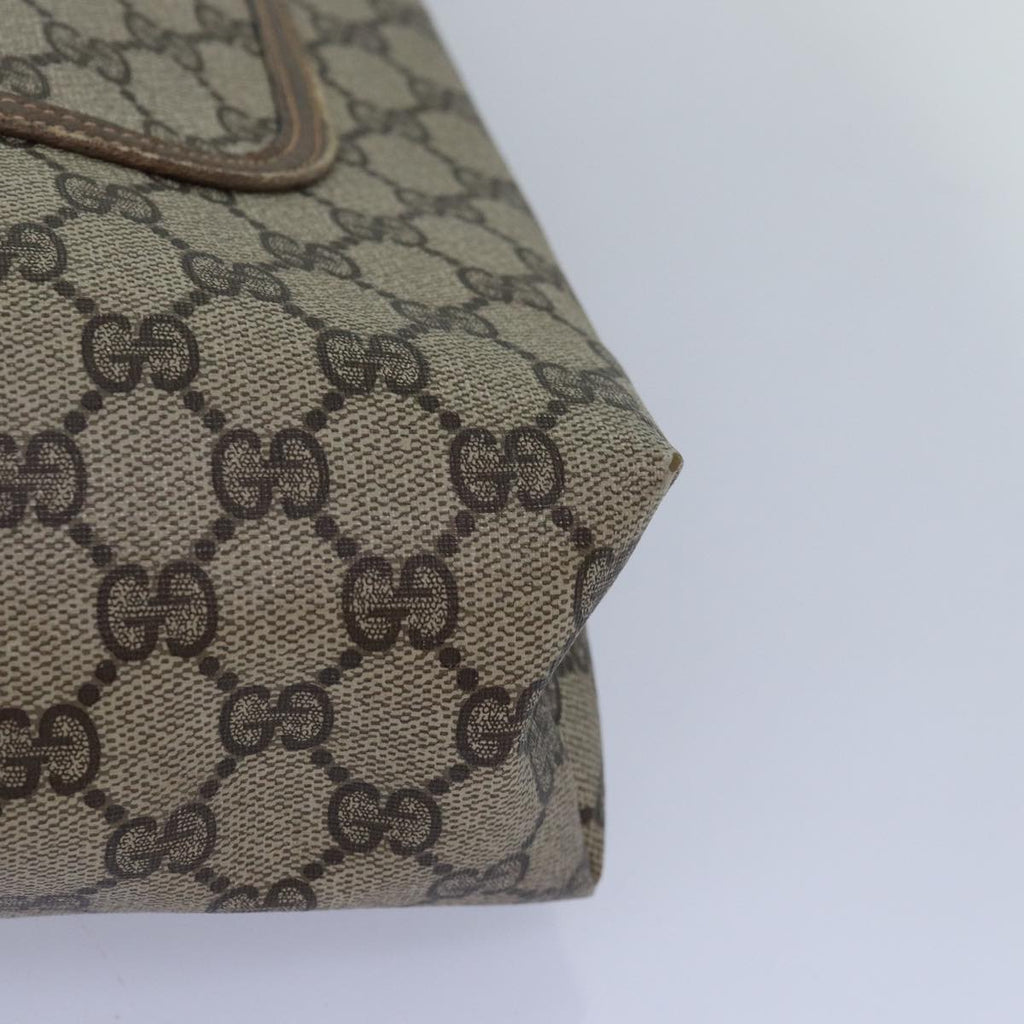 GUCCI GG Supreme Web Sherry Line Tote Bag PVC Leather Beige 39 02 003 81627