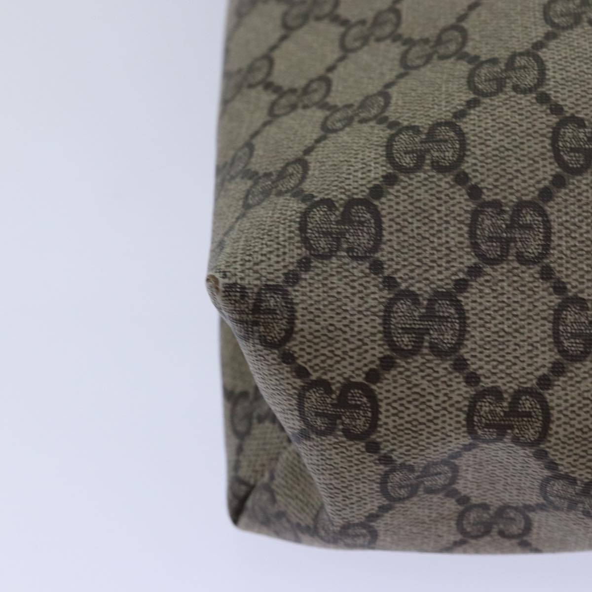 GUCCI GG Supreme Web Sherry Line Tote Bag PVC Leather Beige 39 02 003 81627