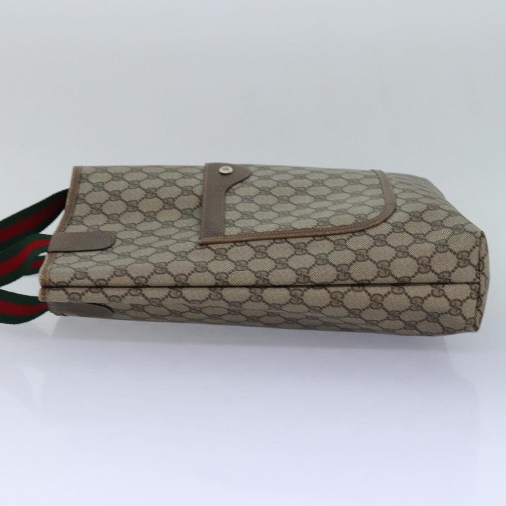 GUCCI GG Supreme Web Sherry Line Tote Bag PVC Leather Beige 39 02 003 81627