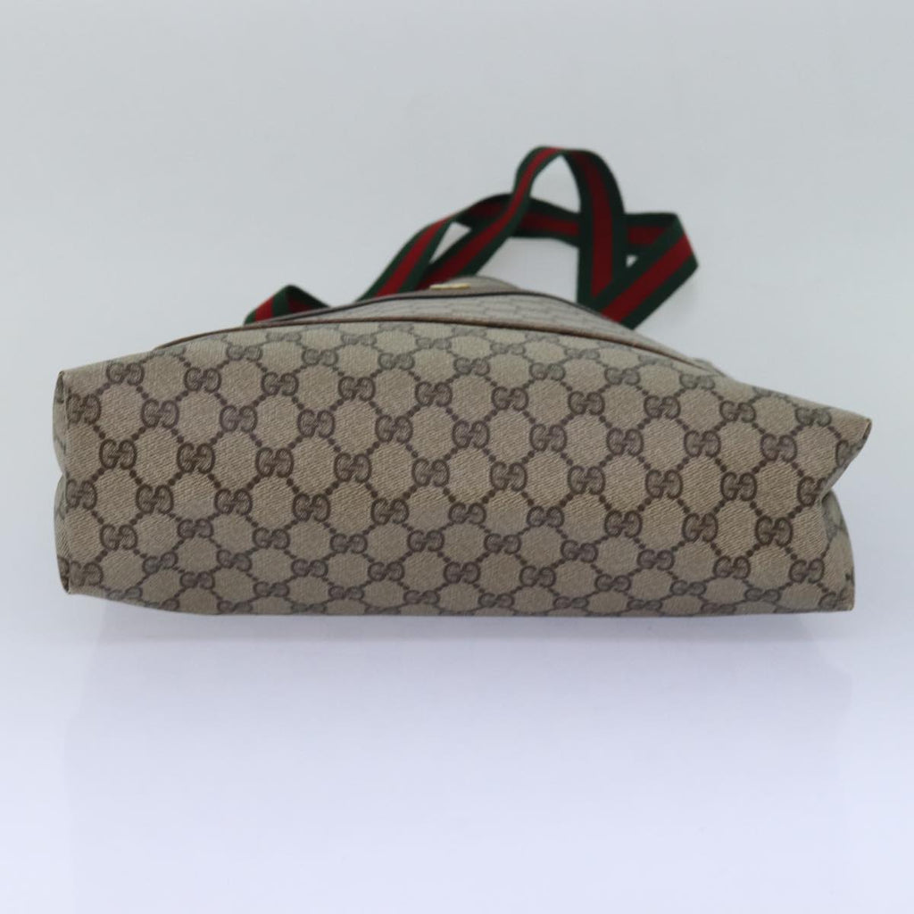 GUCCI GG Supreme Web Sherry Line Tote Bag PVC Leather Beige 39 02 003 81627