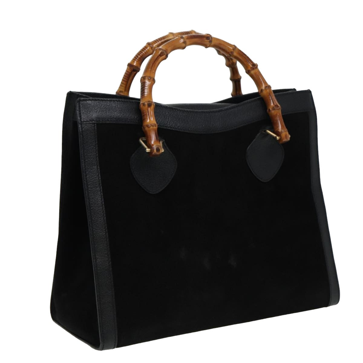 GUCCI Bamboo Hand Bag Leather Black 002 1095 0260 81629
