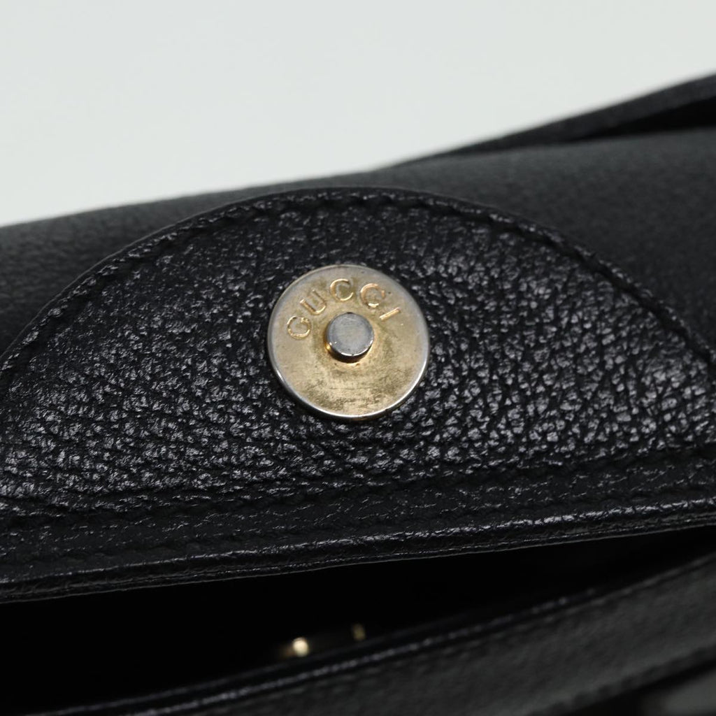 GUCCI Bamboo Hand Bag Leather Black 002 1095 0260 81629