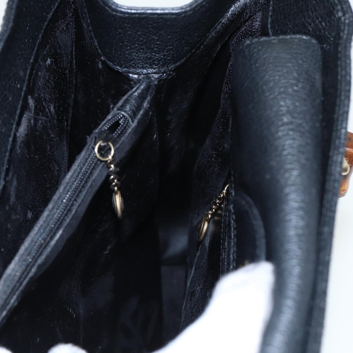 GUCCI Bamboo Hand Bag Leather Black 002 1095 0260 81629