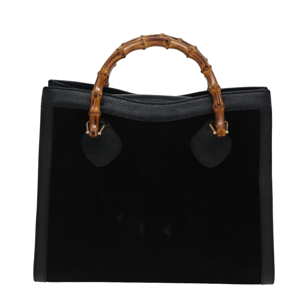 GUCCI Bamboo Hand Bag Leather Black 002 1095 0260 81629