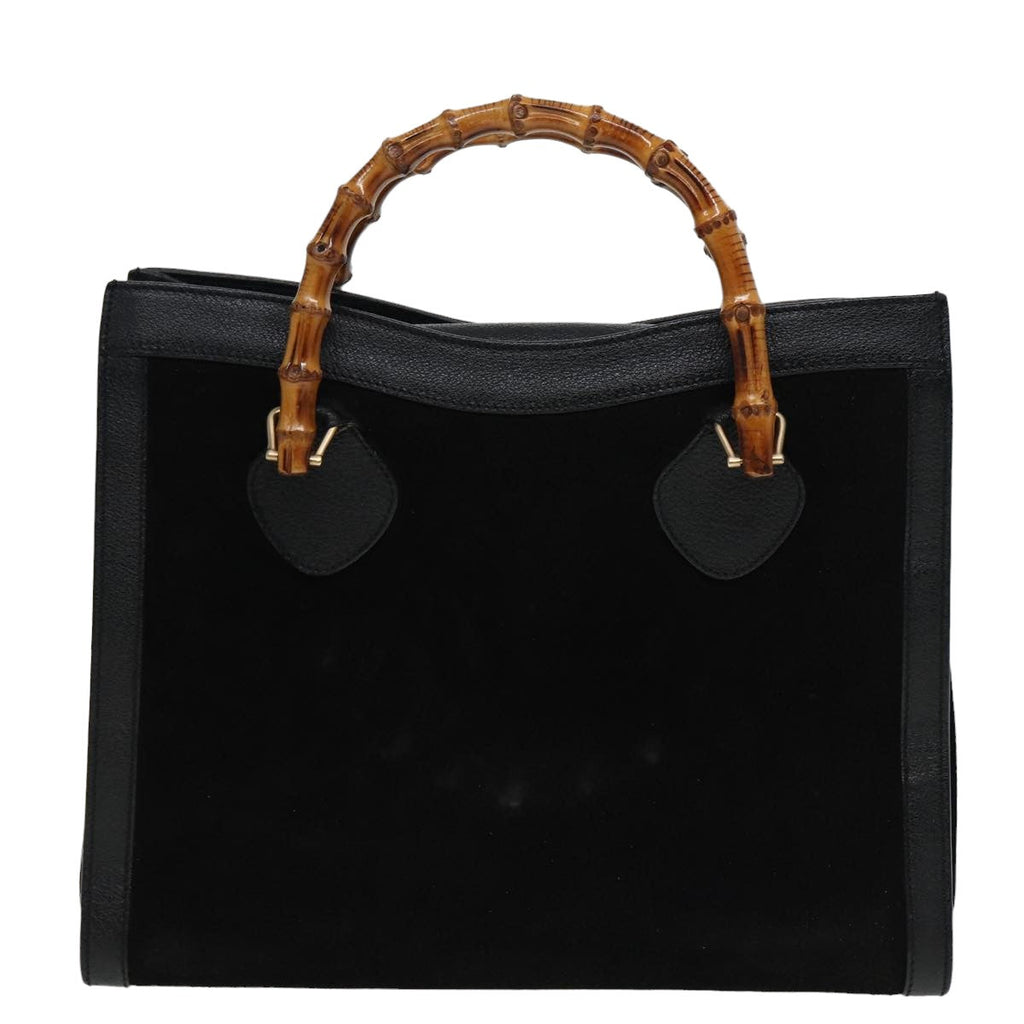 GUCCI Bamboo Hand Bag Leather Black 002 1095 0260 81629