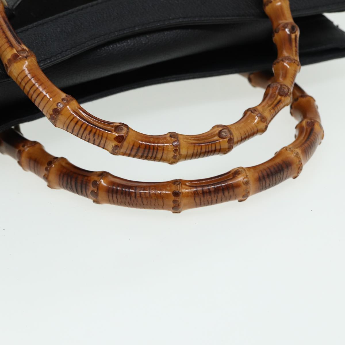 GUCCI Bamboo Hand Bag Leather Black 002 1095 0260 81629
