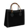 GUCCI Bamboo Hand Bag Leather Black 002 1095 0260 81630