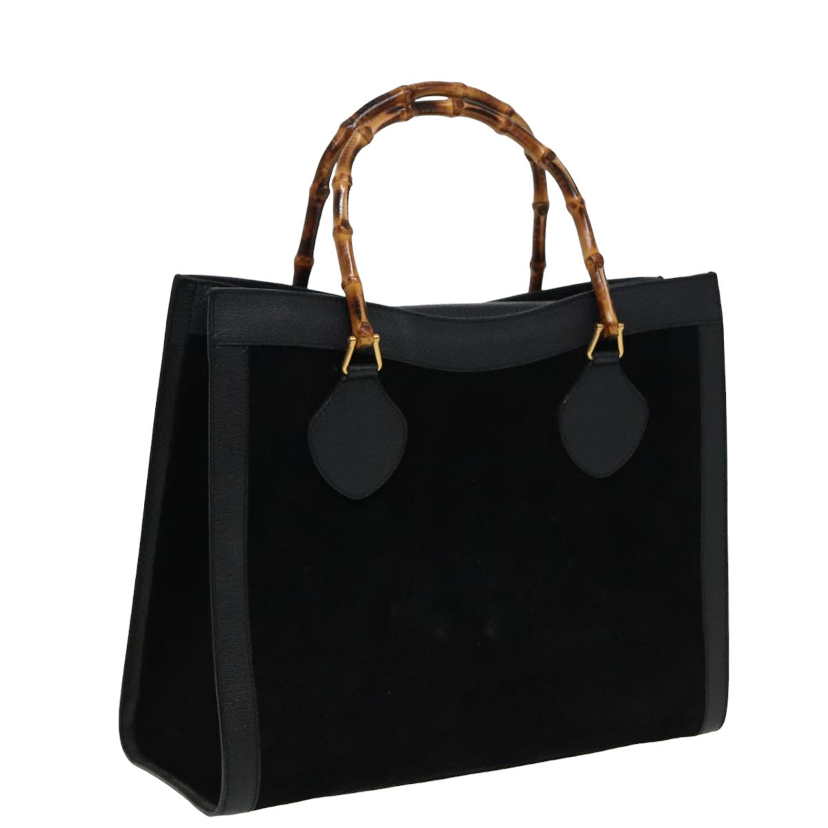 GUCCI Bamboo Hand Bag Leather Black 002 1095 0260 81630