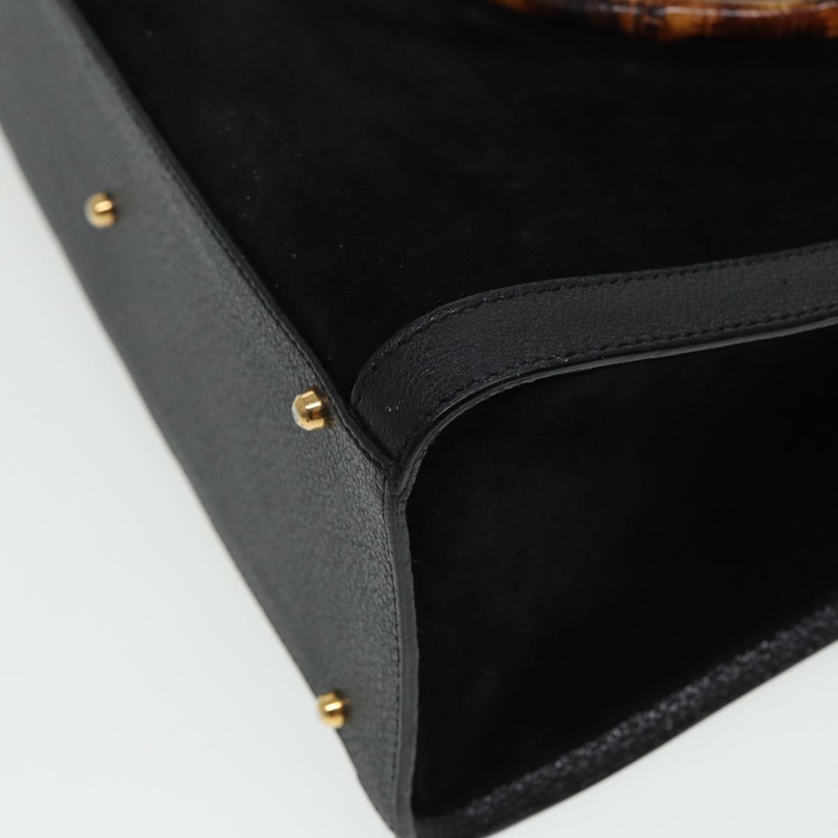 GUCCI Bamboo Hand Bag Leather Black 002 1095 0260 81630