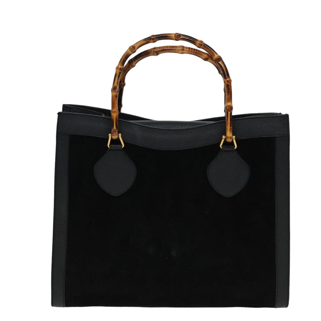GUCCI Bamboo Hand Bag Leather Black 002 1095 0260 81630