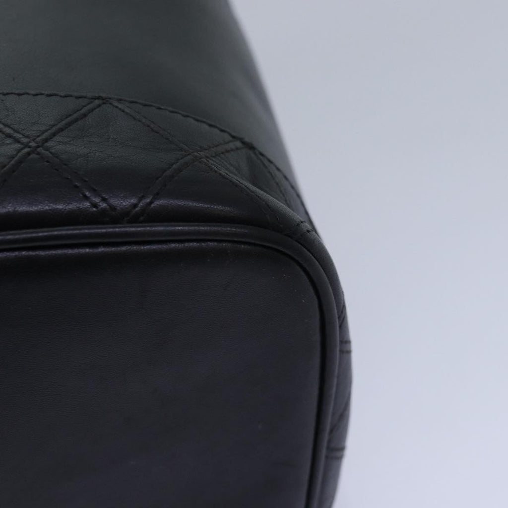 CHANEL Vanity Bicolore Pouch Leather Black CC 81781