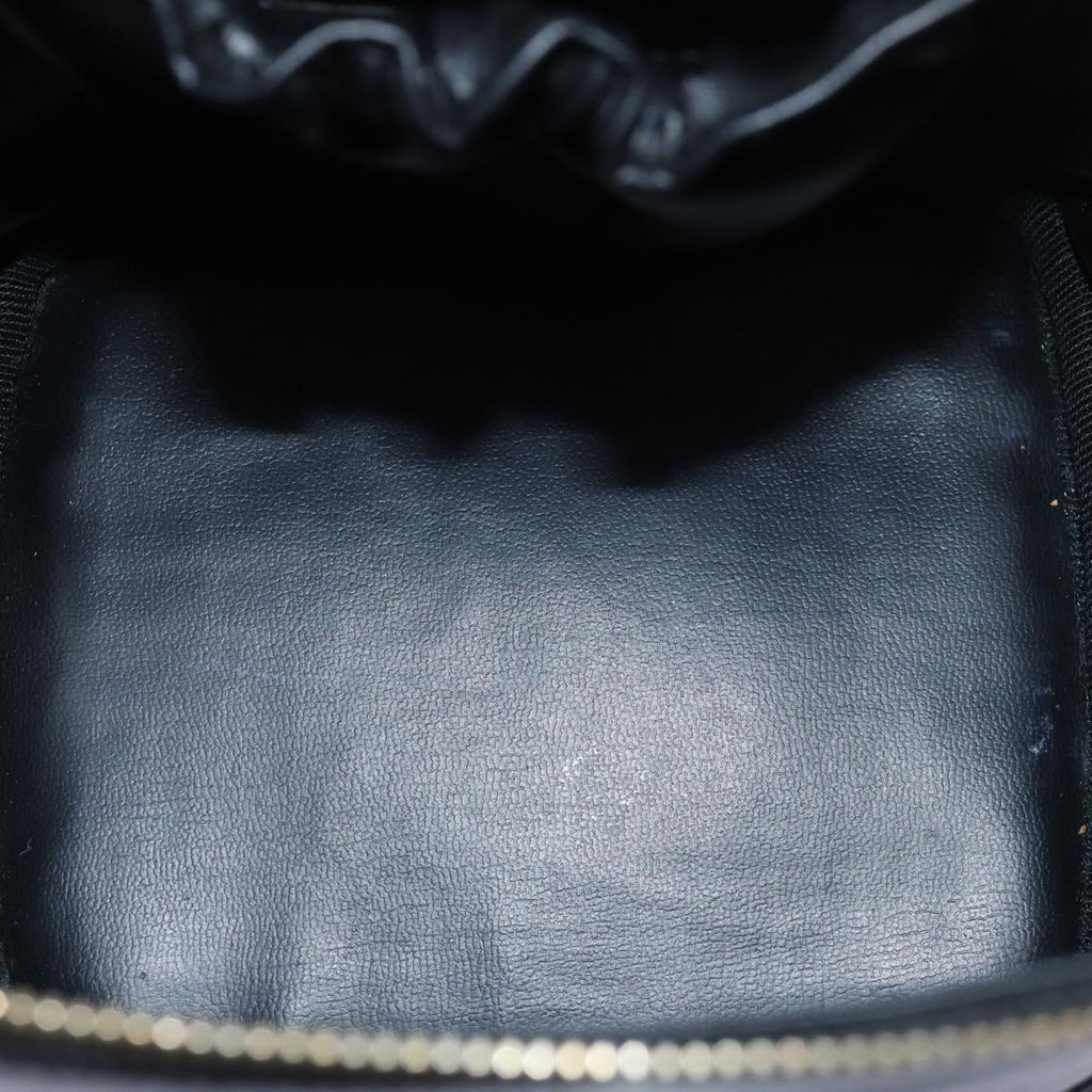 CHANEL Vanity Bicolore Pouch Leather Black CC 81781