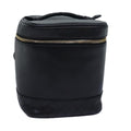 CHANEL Vanity Bicolore Pouch Leather Black CC 81781