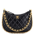 CHANEL CC Chain Around Hobo Quilted Lambskin