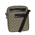 GUCCI Shoulder Bag PVC Leather Beige Dark Brown 92551 81805