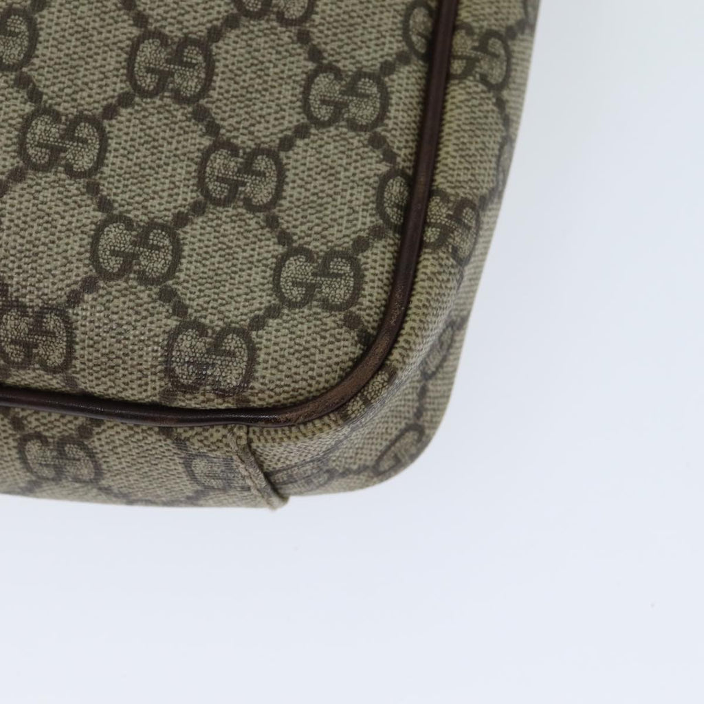 GUCCI Shoulder Bag PVC Leather Beige Dark Brown 92551 81805
