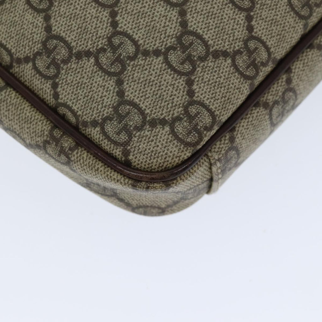 GUCCI Shoulder Bag PVC Leather Beige Dark Brown 92551 81805
