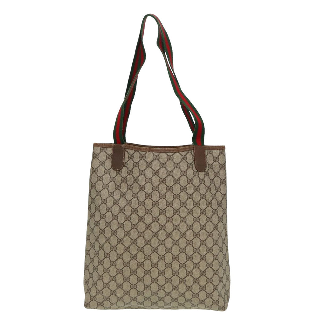GUCCI GG Supreme Web Sherry Line Tote Bag Beige 40 02 003 81810