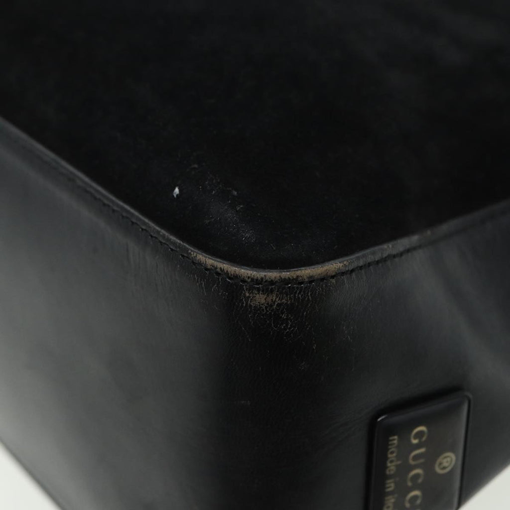 GUCCI Shoulder Bag Suede Black 001 3766 81827