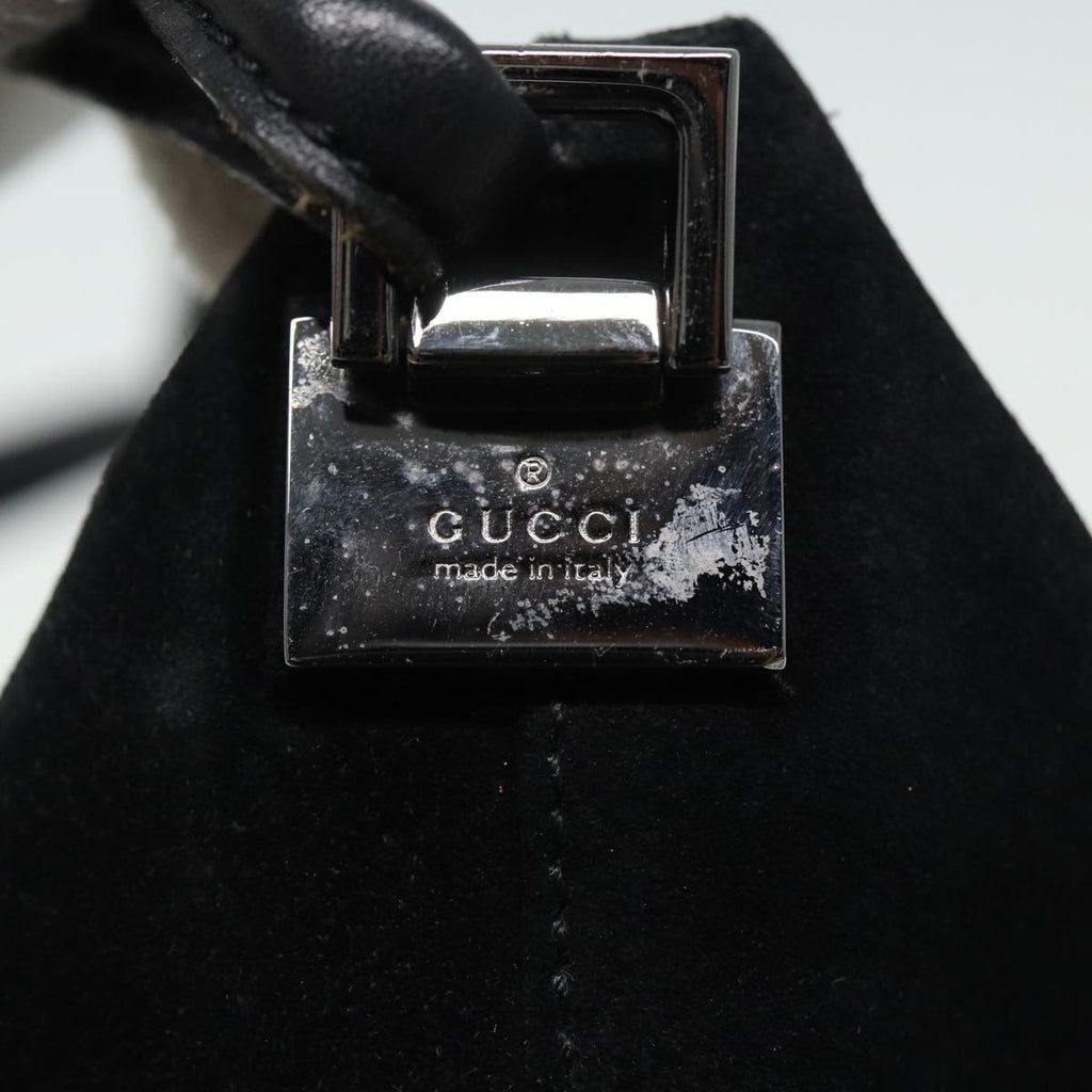 GUCCI Shoulder Bag Suede Black 001 3766 81827